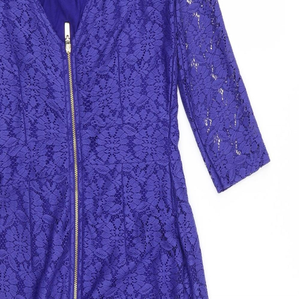 Dorothy Perkins Womens Blue Floral  Bodycon  Size 10