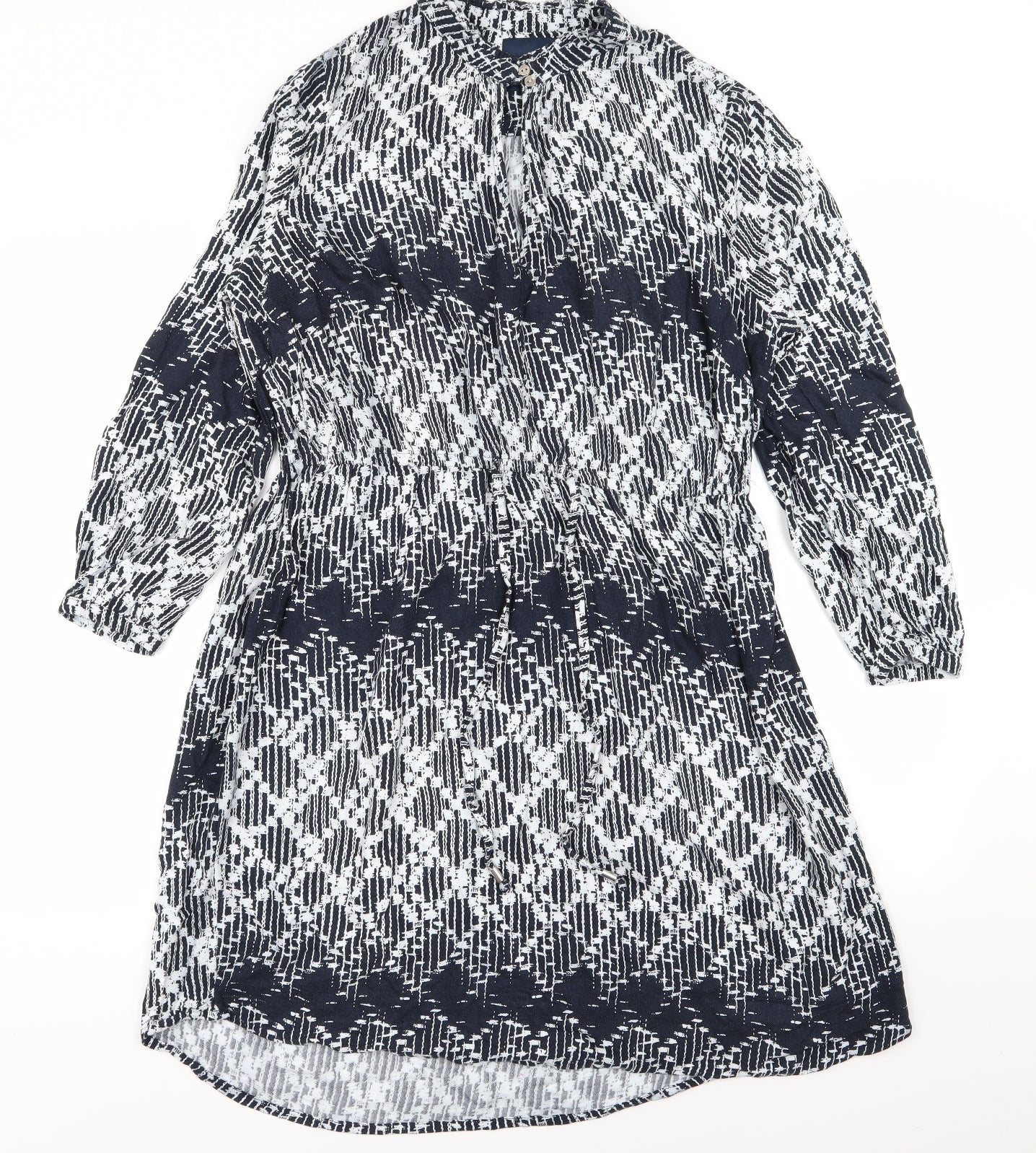 NEXT Womens Blue Geometric  Fit & Flare  Size 10