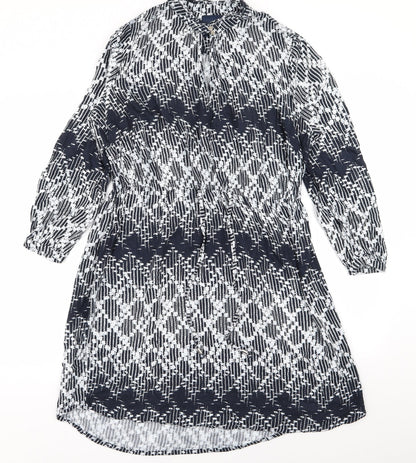 NEXT Womens Blue Geometric  Fit & Flare  Size 10