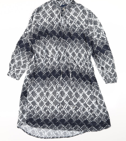 NEXT Womens Blue Geometric  Fit & Flare  Size 10