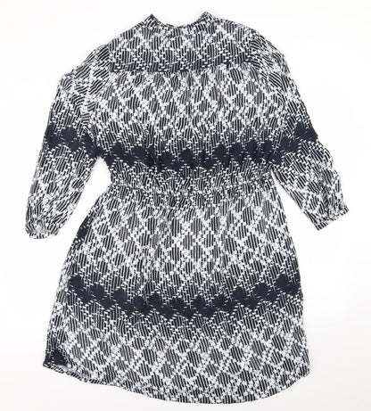 NEXT Womens Blue Geometric  Fit & Flare  Size 10