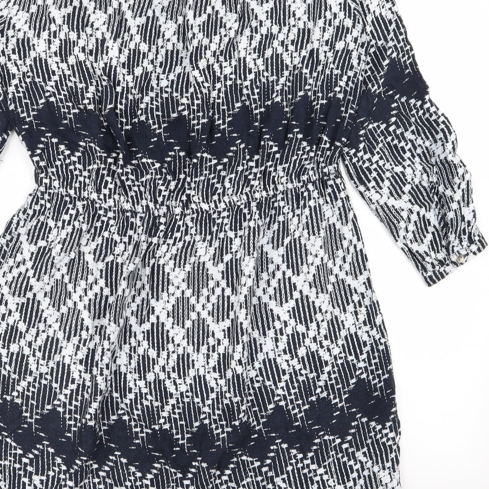 NEXT Womens Blue Geometric  Fit & Flare  Size 10