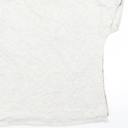 Next Girls Grey Floral  Basic T-Shirt Size 7 Years