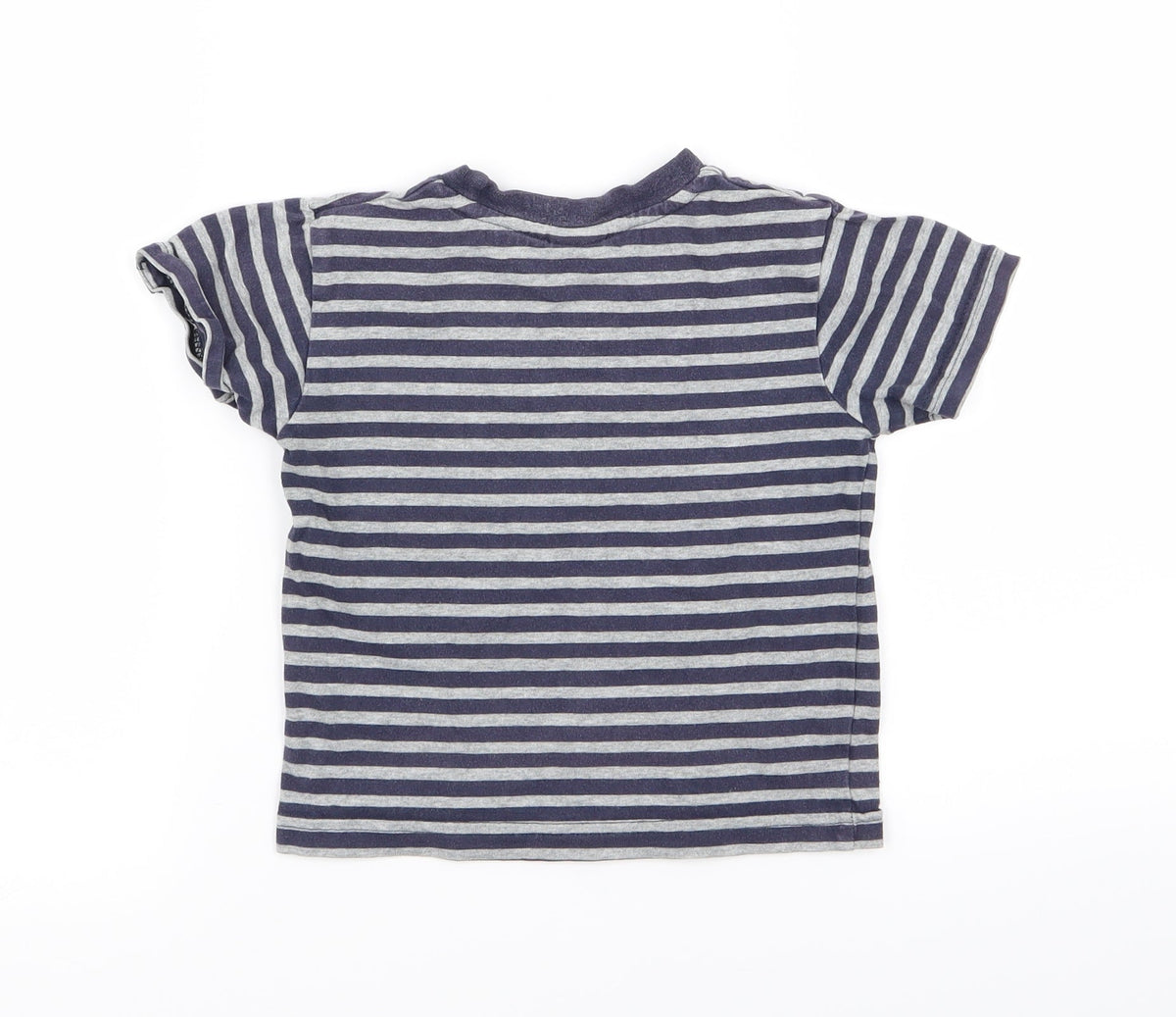MINIMODE Boys Blue Striped  Basic T-Shirt Size 18-24 Months