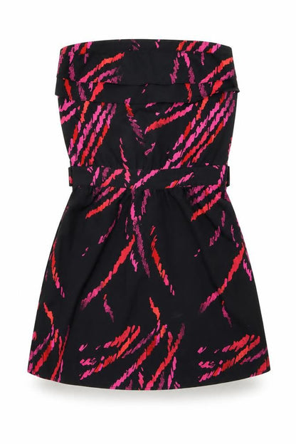 Miss Selfridge Womens Black Geometric  Fit & Flare  Size 10