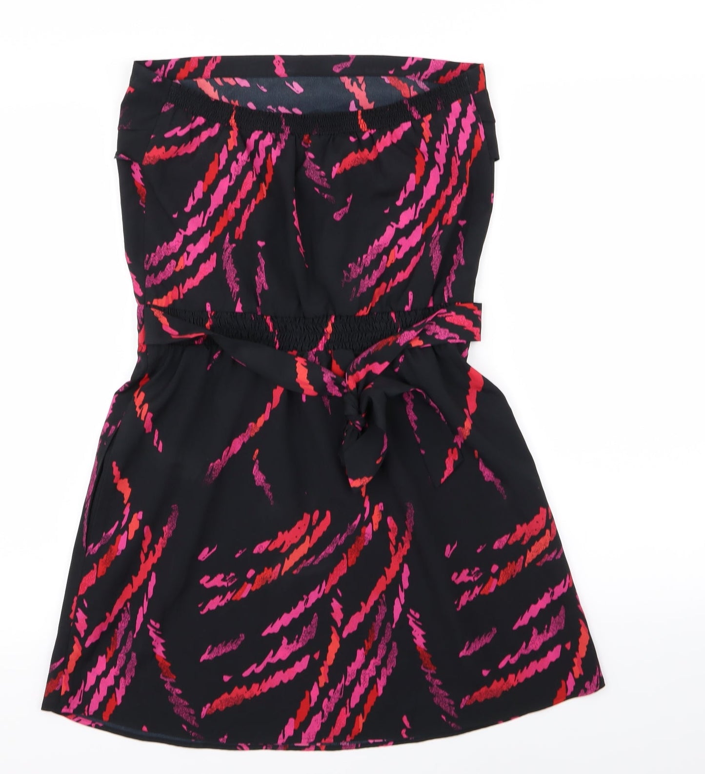 Miss Selfridge Womens Black Geometric  Fit & Flare  Size 10