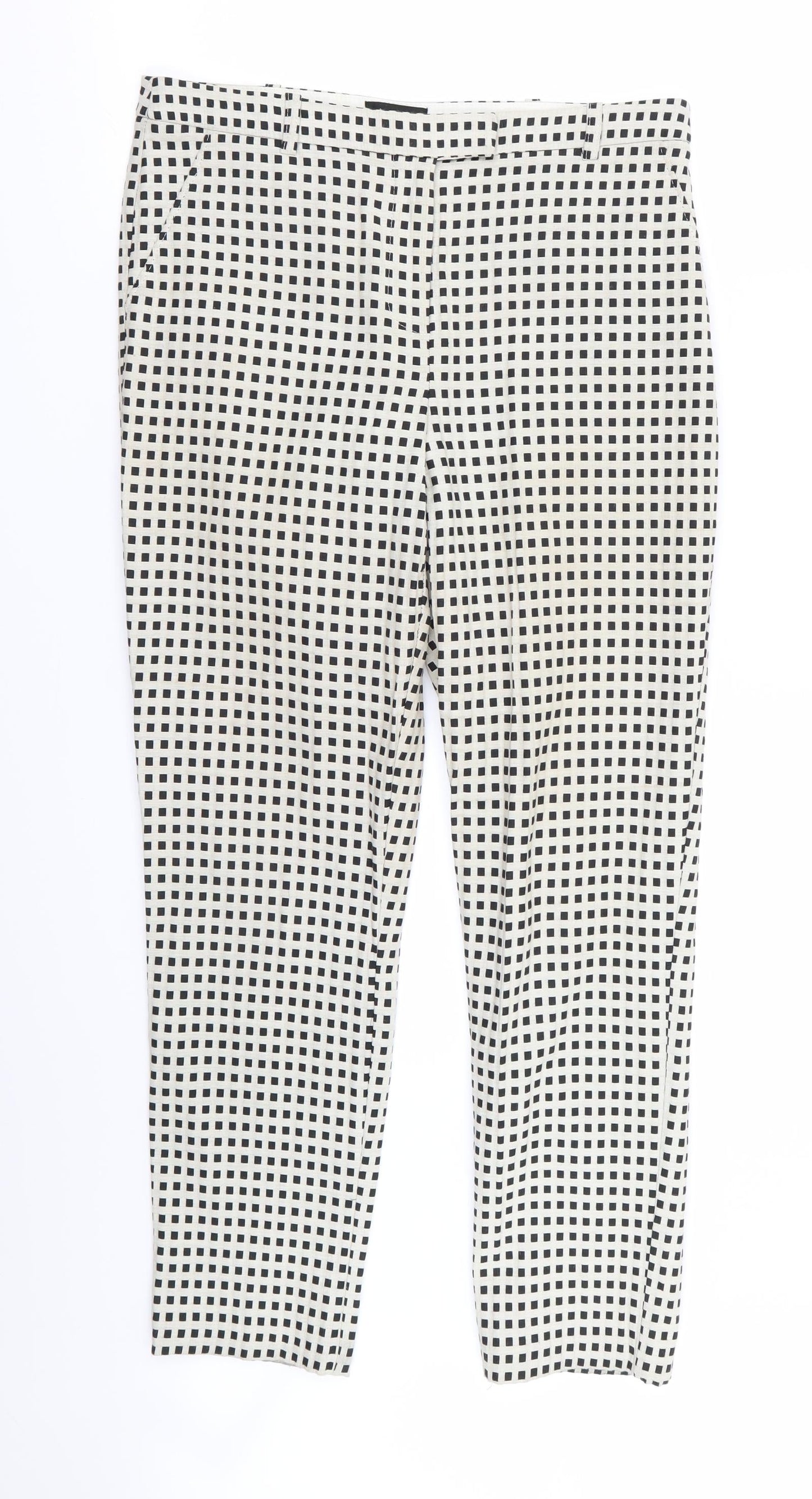 Womens UK Size 10 Topshop Regular Fit  White Trousers
