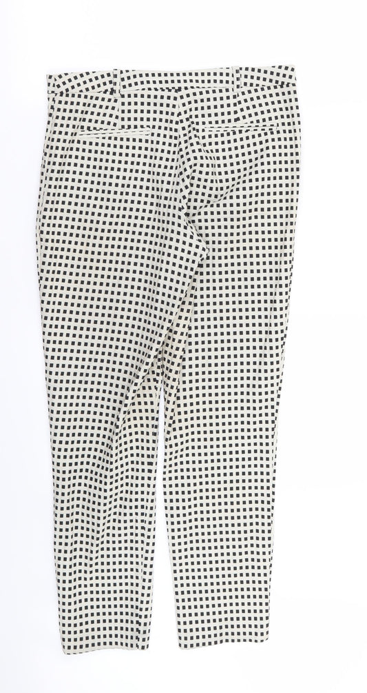 Womens UK Size 10 Topshop Regular Fit  White Trousers