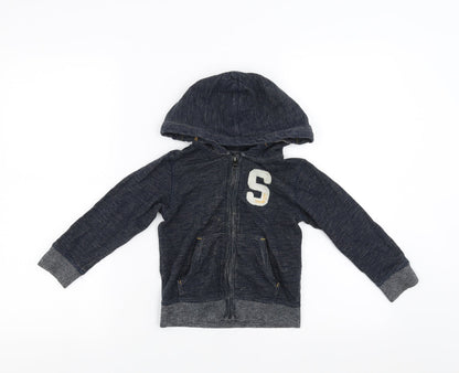 H&M Boys Blue   Full Zip Hoodie Size 3-4 Years