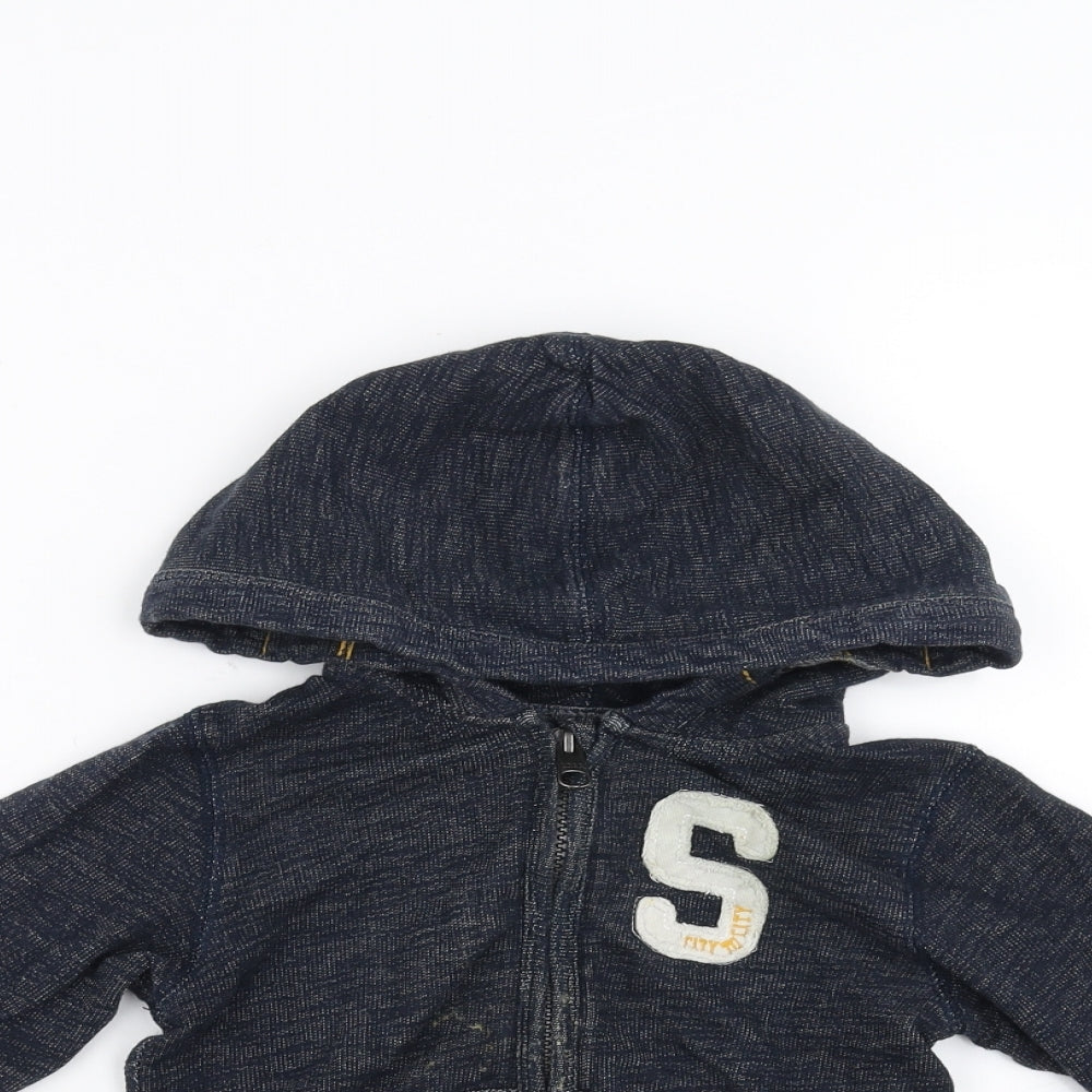 H&M Boys Blue   Full Zip Hoodie Size 3-4 Years