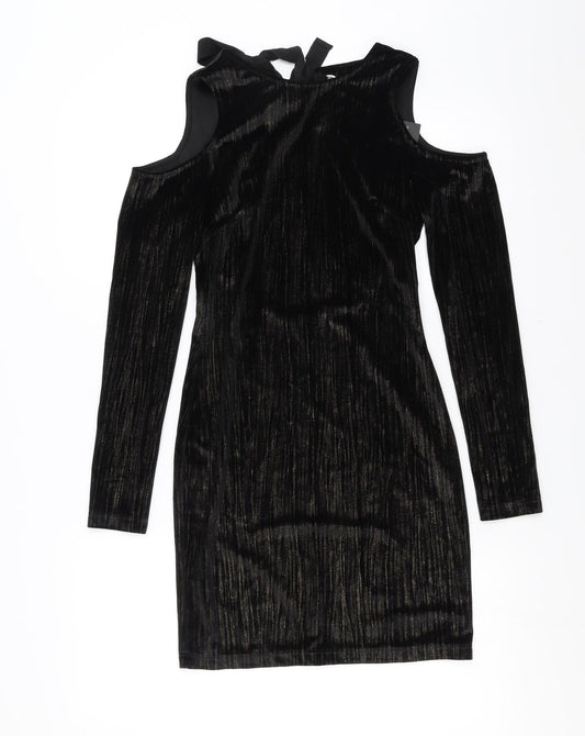 Topshop Womens Black   Mini  Size 6  - open back