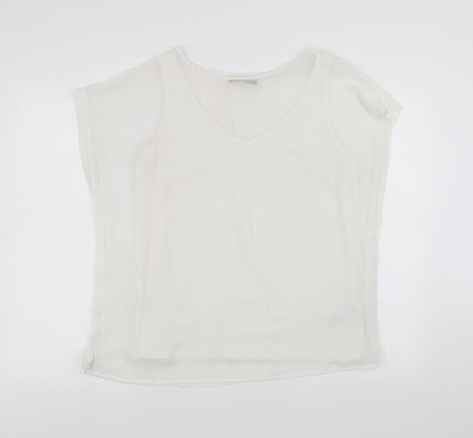 Womens UK Size 14 Marks and Spencer White Basic Blouse