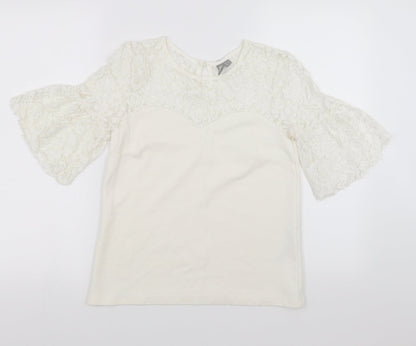 ASOS Womens White   Basic Blouse Size 8  - floral lace detail