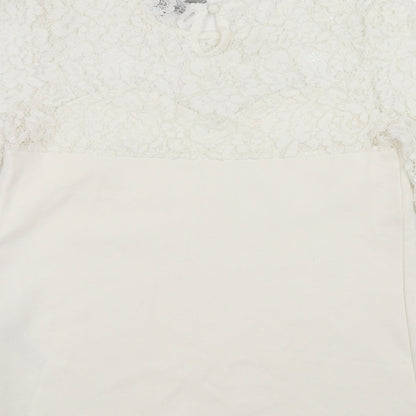 ASOS Womens White   Basic Blouse Size 8  - floral lace detail