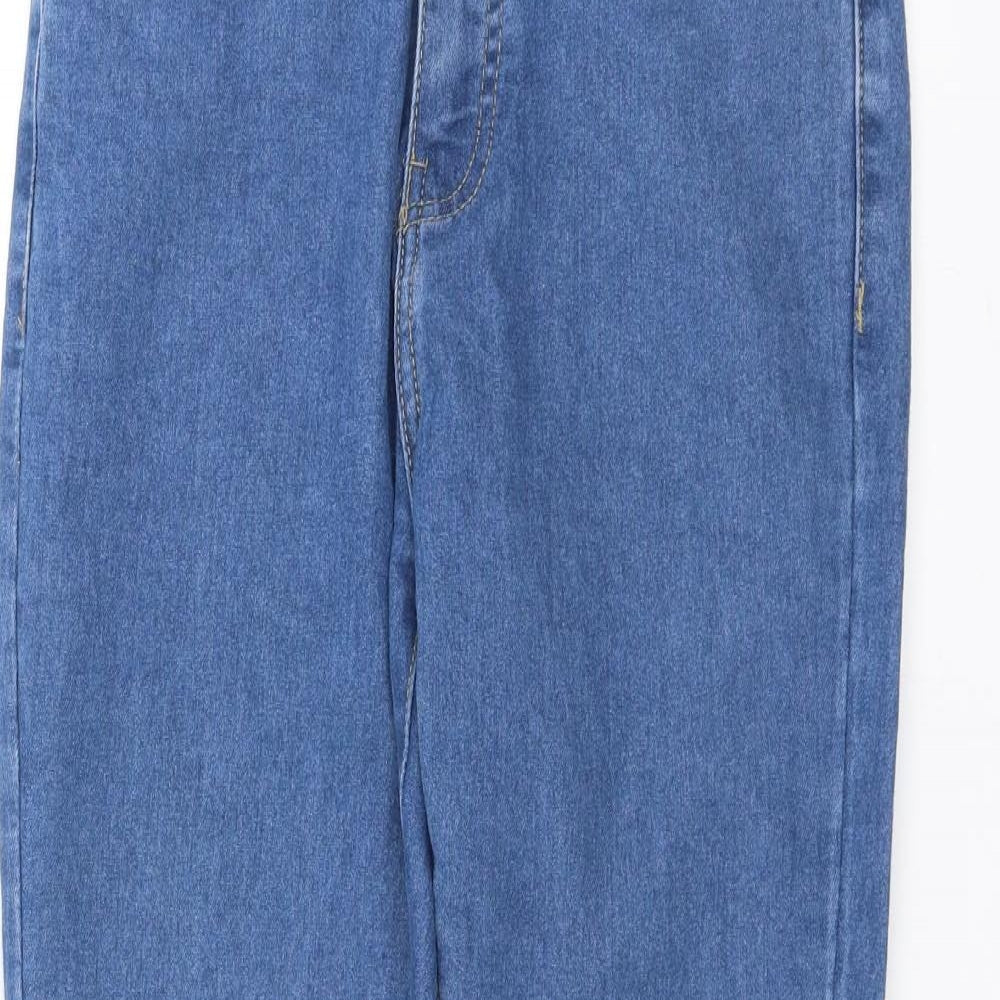 Boohoo Womens Blue  Denim Skinny Jeans Size 6 L27 in - distressed hem