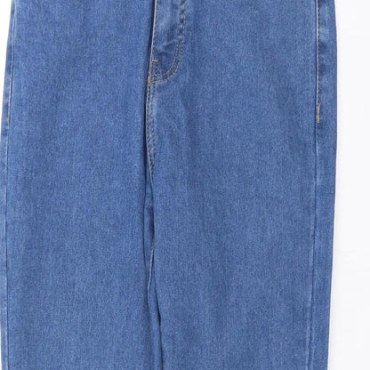 Boohoo Womens Blue  Denim Skinny Jeans Size 6 L27 in - distressed hem