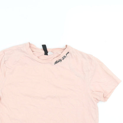 Divided by H&M Womens Pink   Basic T-Shirt Size XS