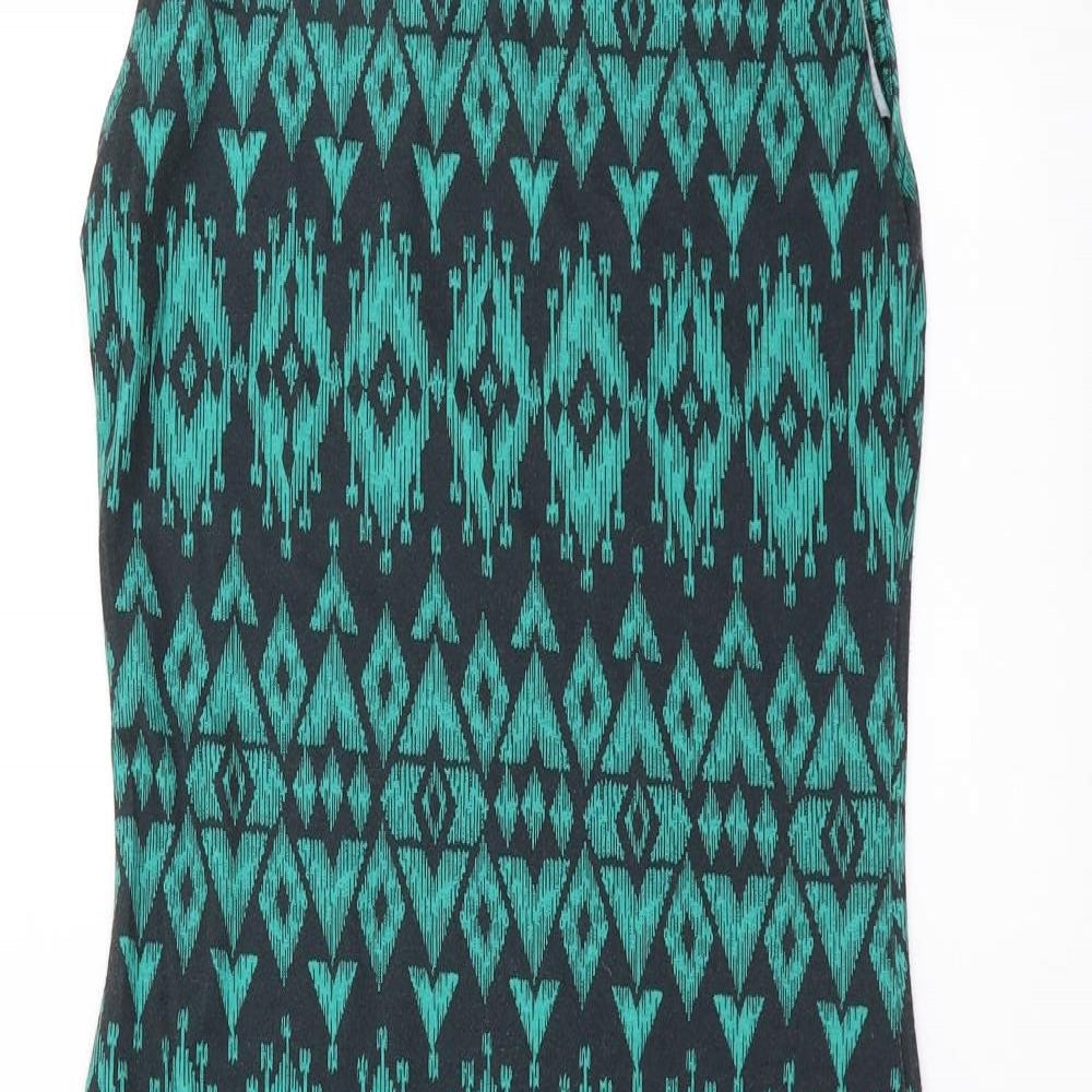 Quiz Womens Green Geometric  Tank Dress  Size 10