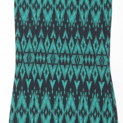 Quiz Womens Green Geometric  Tank Dress  Size 10