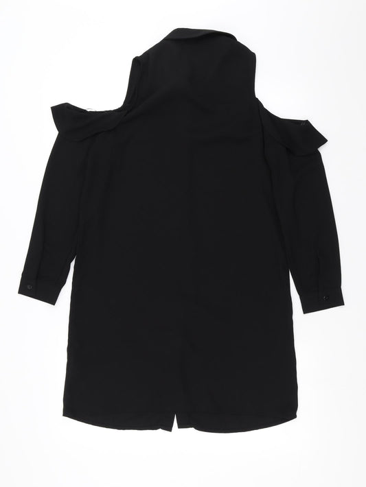 New Look Womens Black   Shirt Dress  Size 8  - cold shoulder