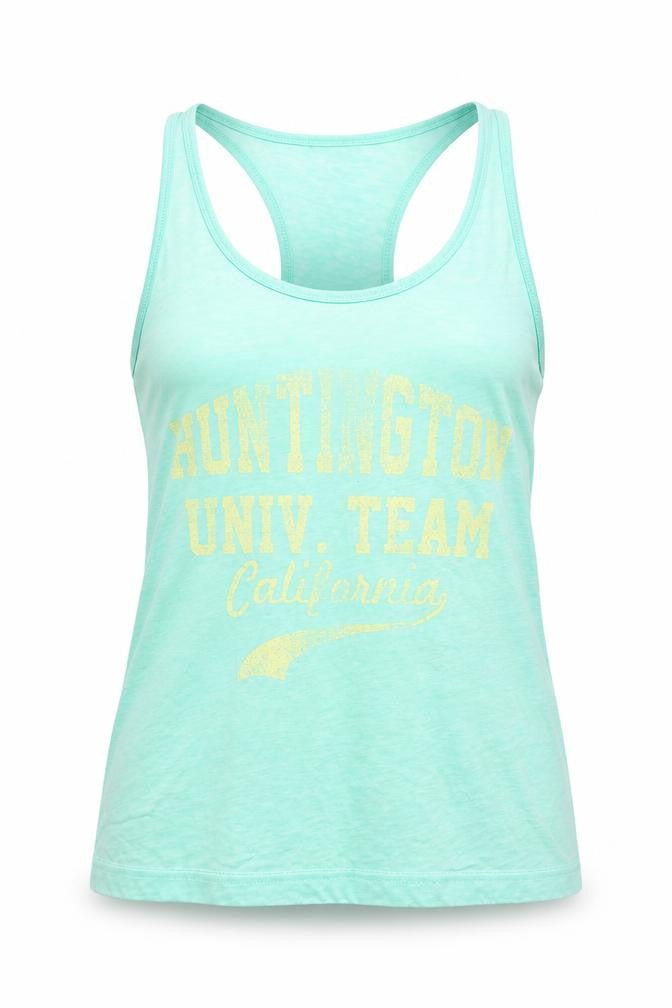 Womens UK Size XS Brave Soul Green Basic Tank