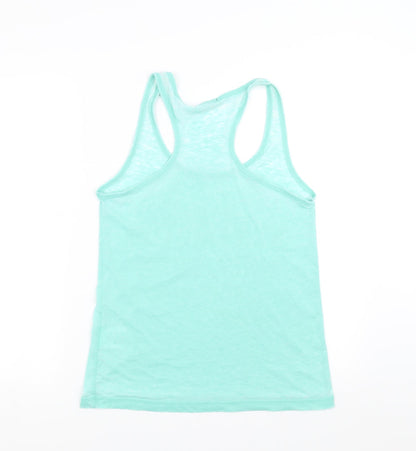 Womens UK Size XS Brave Soul Green Basic Tank