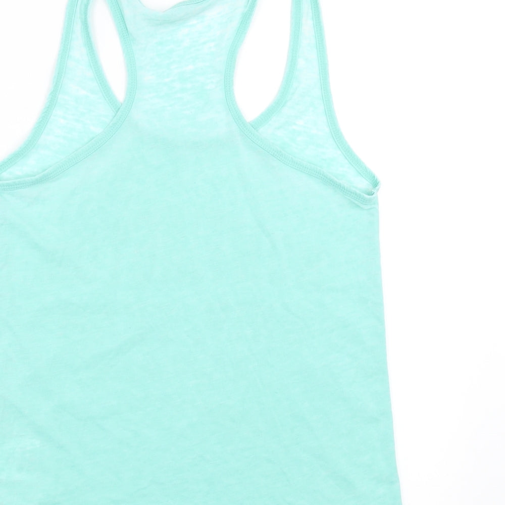 Womens UK Size XS Brave Soul Green Basic Tank