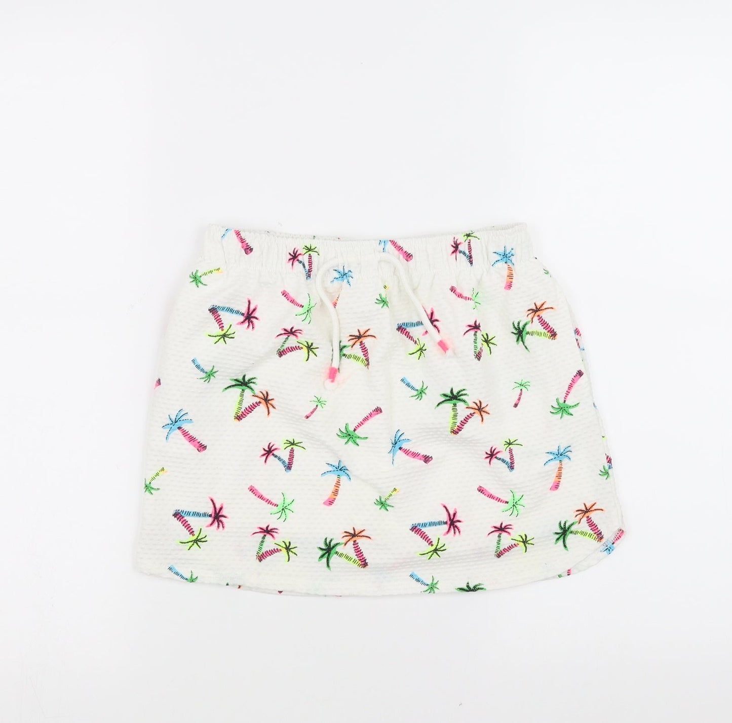 NEXT Girls White   A-Line Skirt Size 9 Years - palm trees