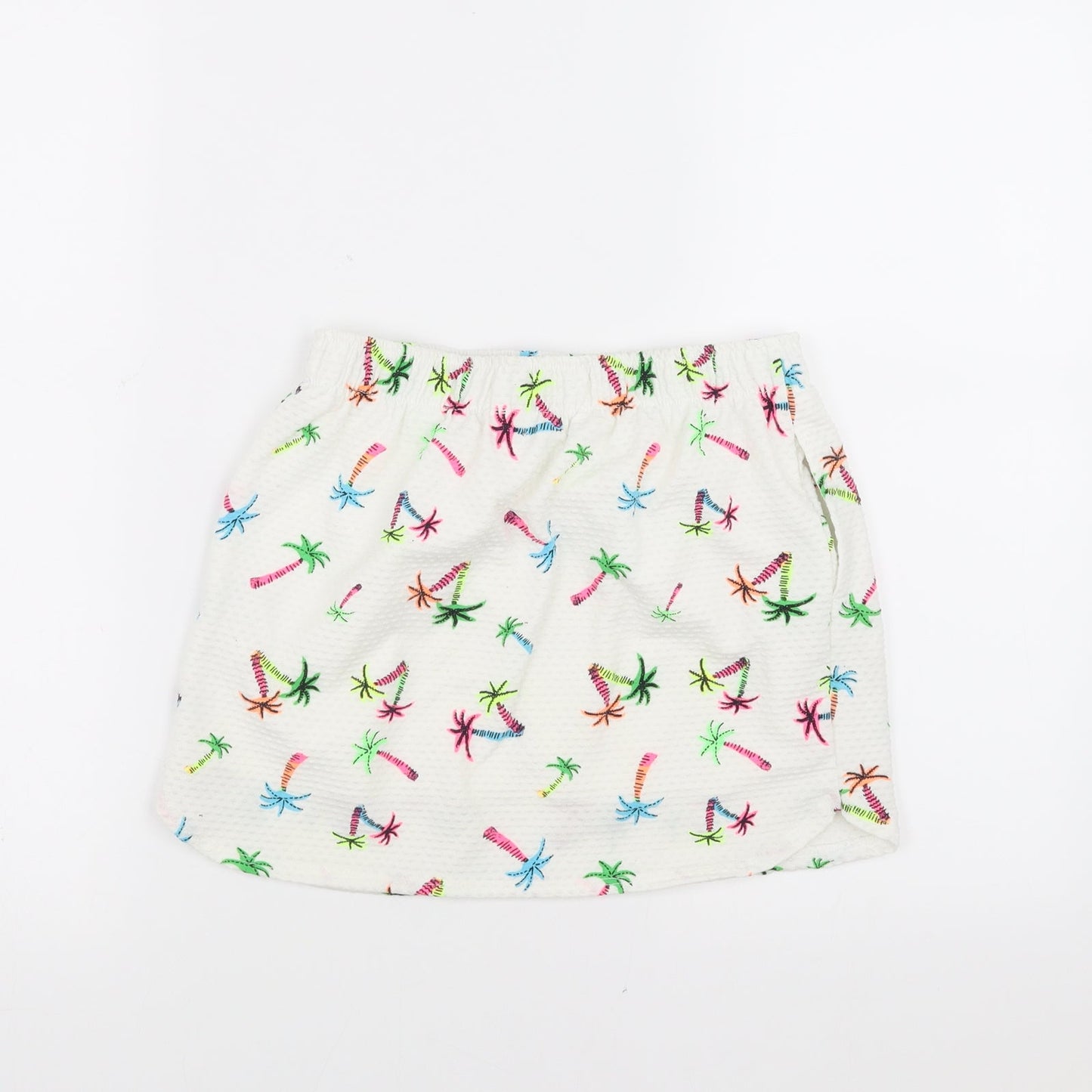 NEXT Girls White   A-Line Skirt Size 9 Years - palm trees