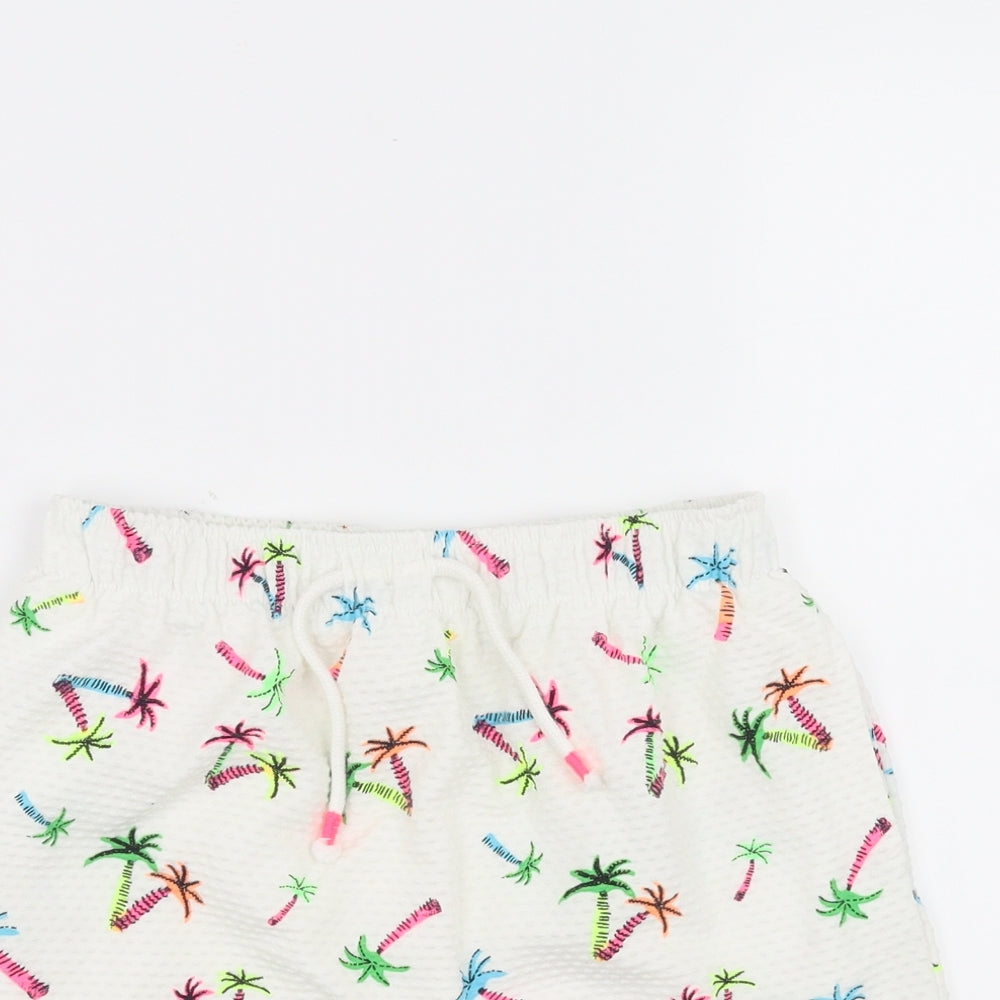 NEXT Girls White   A-Line Skirt Size 9 Years - palm trees