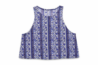 Womens UK Size M Divided by H&M Blue Cropped Tank