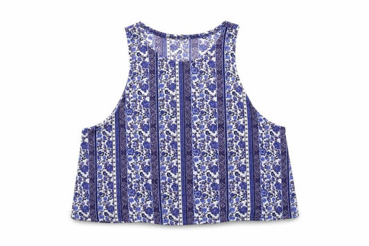 Womens UK Size M Divided by H&M Blue Cropped Tank
