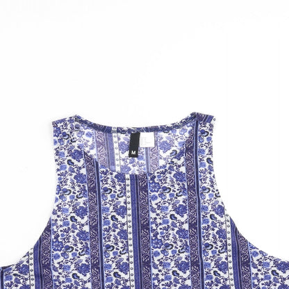 Divided by H&M Womens Blue Floral  Cropped Tank Size M