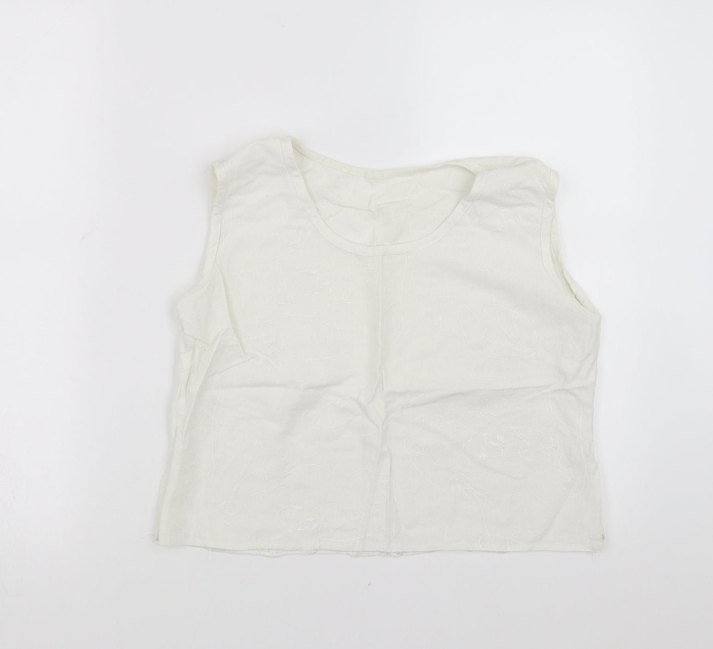 Womens UK Size 14 Preworn White Basic Blouse