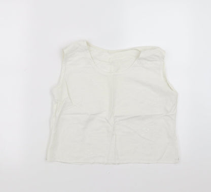 Womens UK Size 14 Preworn White Basic Blouse