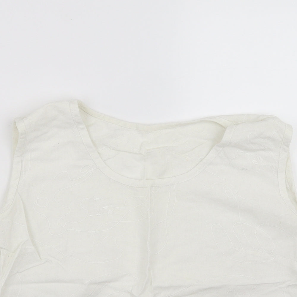 Womens UK Size 14 Preworn White Basic Blouse