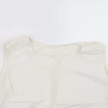 Womens UK Size 14 Preworn White Basic Blouse