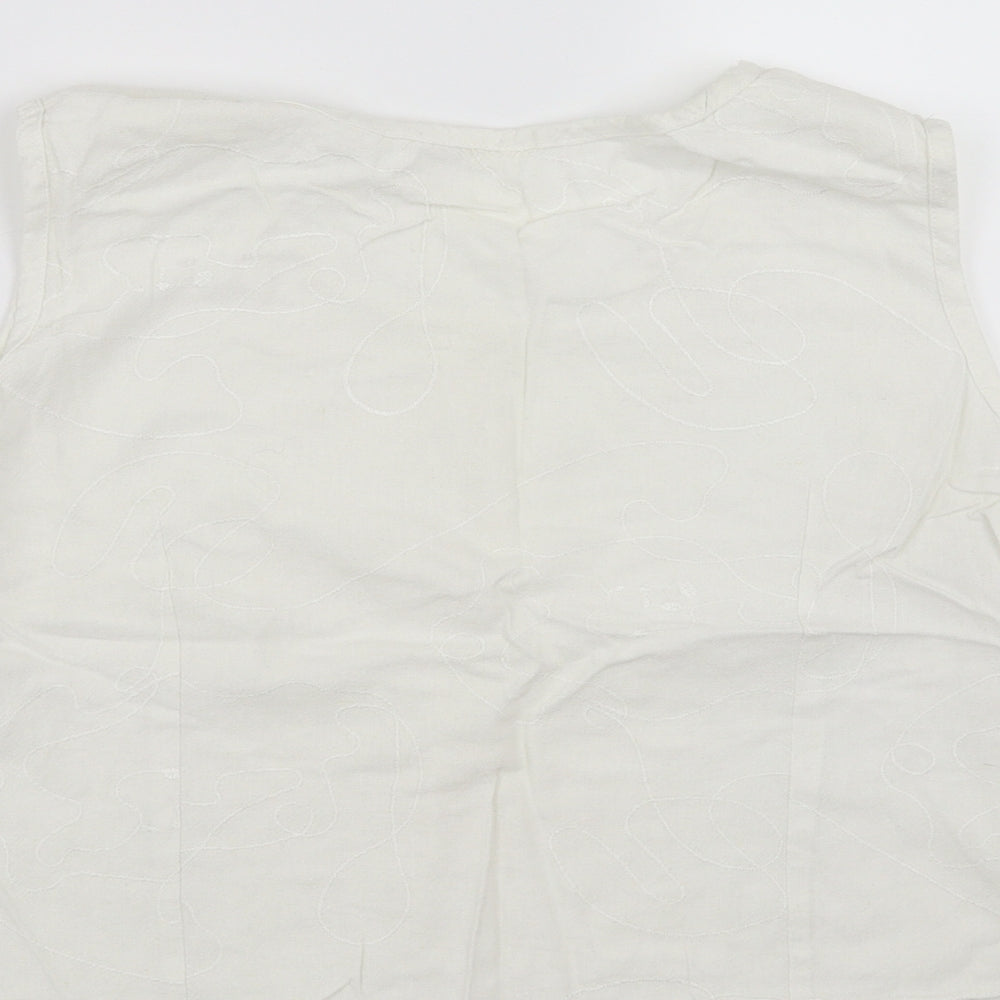 Womens UK Size 14 Preworn White Basic Blouse