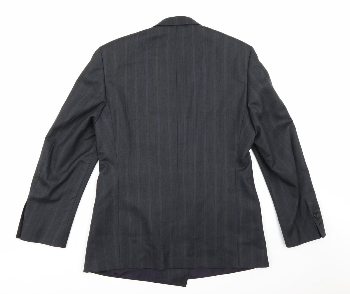 Carpini Mens Grey Striped Rayon Jacket Suit Jacket Size 40