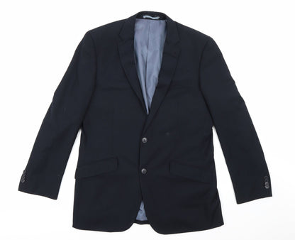 F&F Mens Blue Striped Rayon Jacket Suit Jacket Size 42