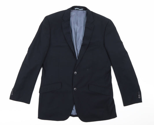 F&F Mens Blue Striped Rayon Jacket Suit Jacket Size 42