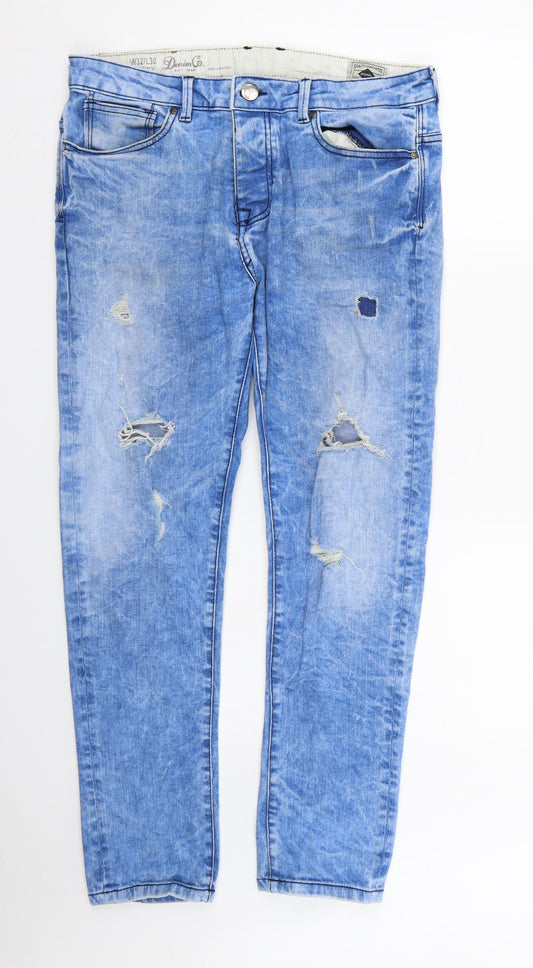 Denim & Co. Mens Blue  Denim Tapered Jeans Size 32 in L30 in