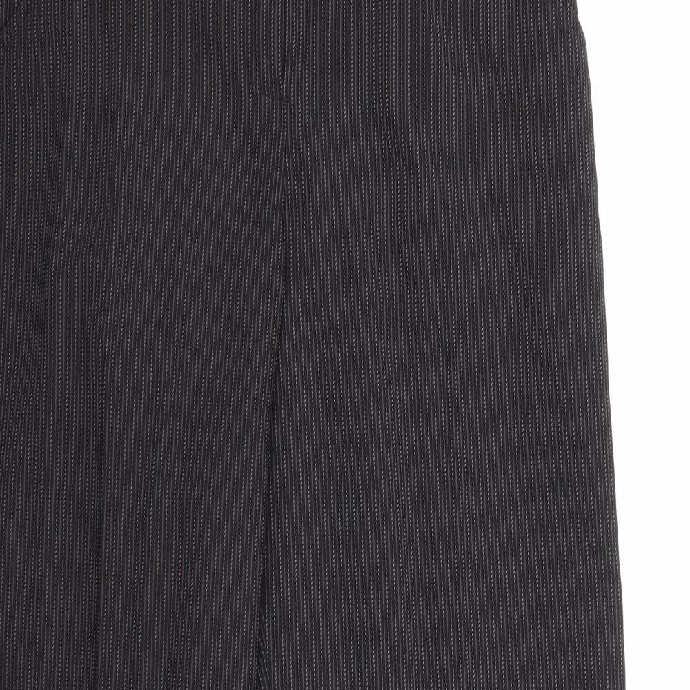Evie Collection Womens Black Striped Rayon Dress Pants Trousers Size 14 L31 in