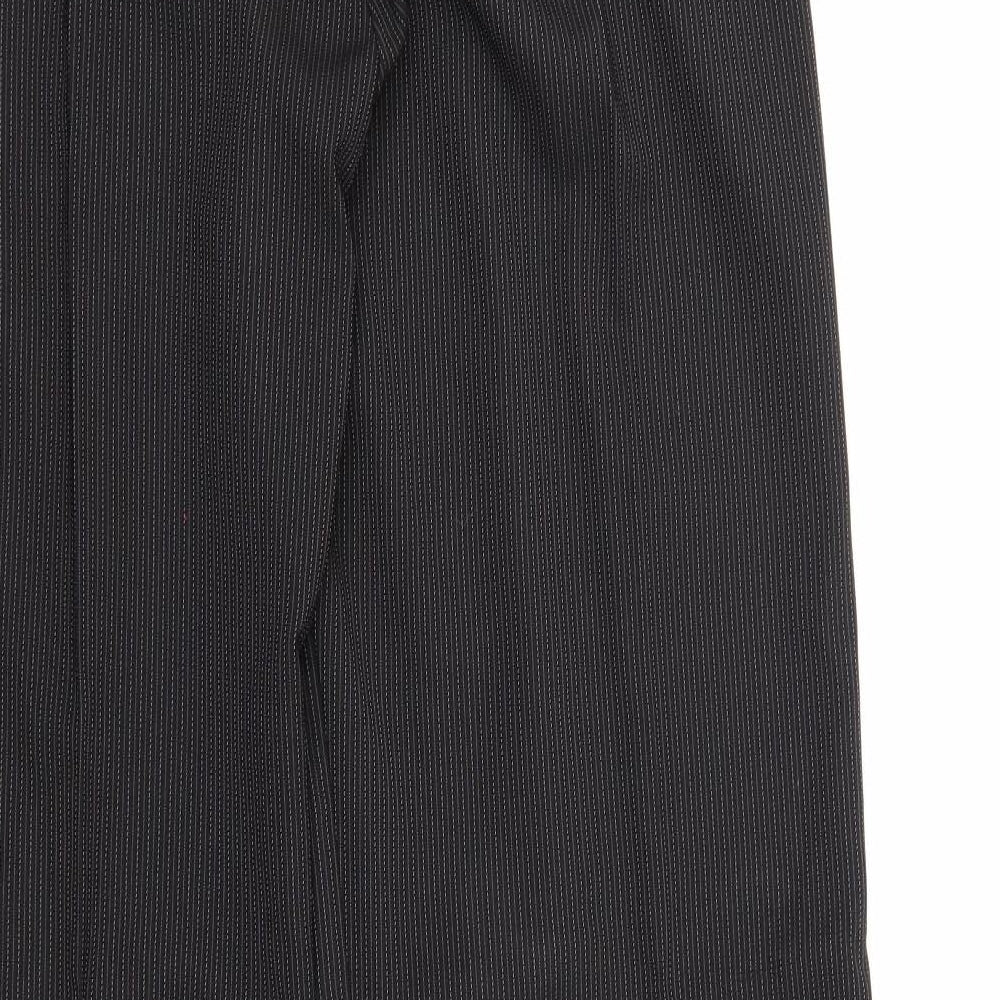 Evie Collection Womens Black Striped Rayon Dress Pants Trousers Size 14 L31 in