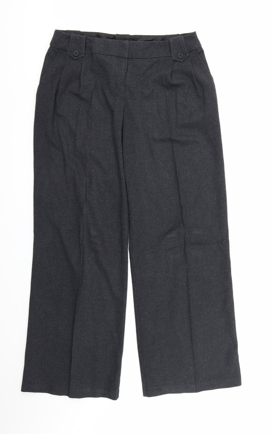 Evie Collection Womens Grey  Rayon Dress Pants Trousers Size 14 L32 in