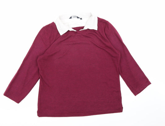 Isle Essentials Womens Purple  Knit Pullover Jumper Size 14