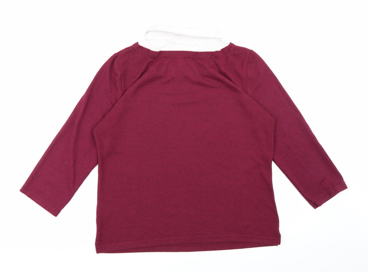 Isle Essentials Womens Purple  Knit Pullover Jumper Size 14