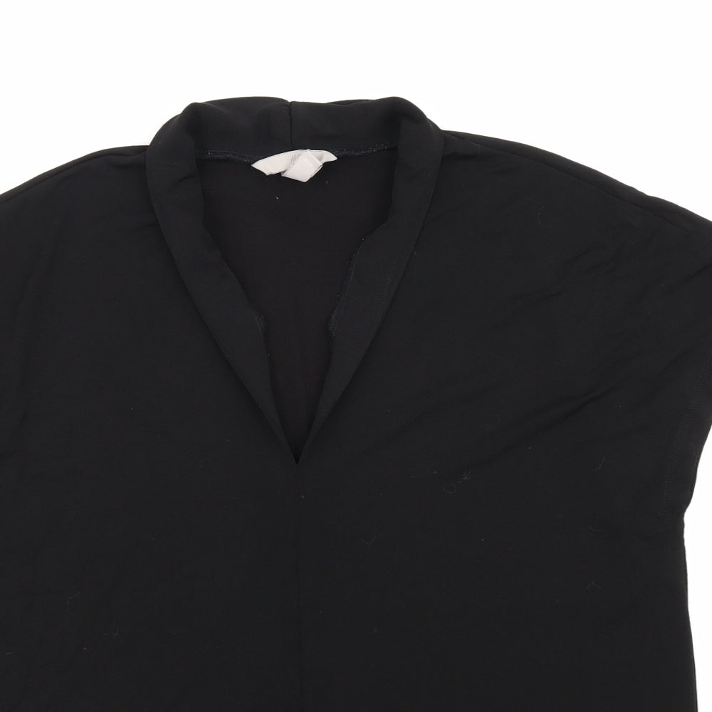 Womens UK Size M H&M Black Basic Blouse