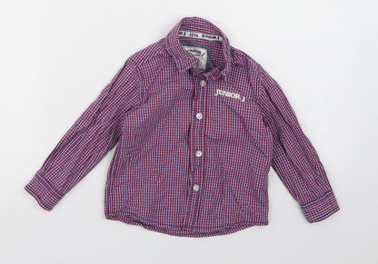 Junior J Boys Red Check  Basic Button-Up Size 18-24 Months