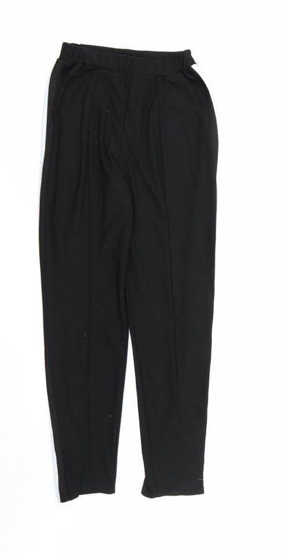 Womens UK Size 10 PRETTYLITTLETHING Regular Fit Jogger Black Trousers